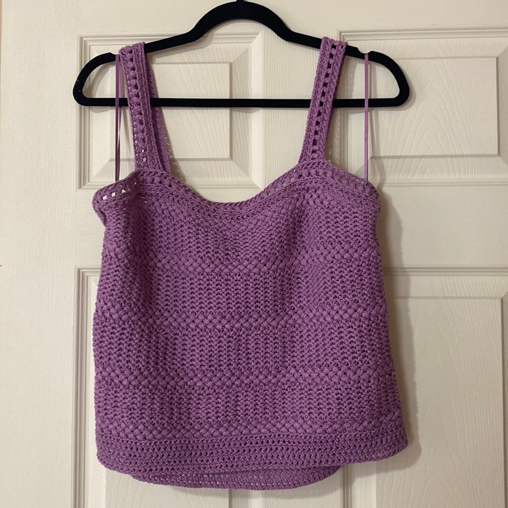 COPY - VINCE purple crochet tank